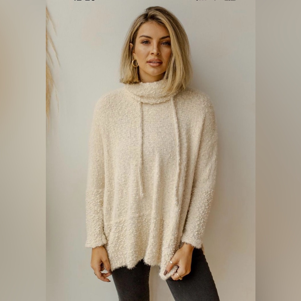 POL Cream Cowl Neck Sweater